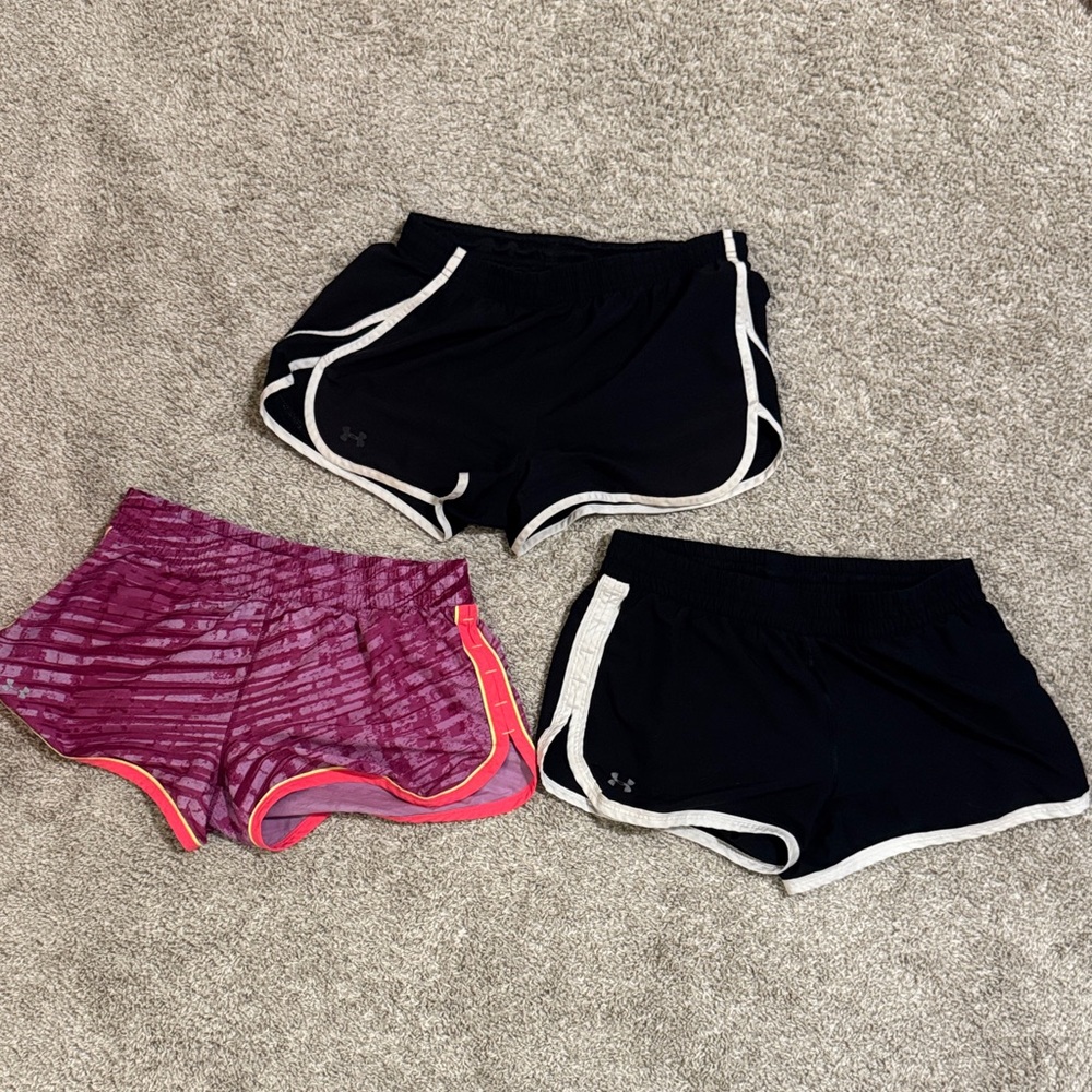 Under Armour Women’s Athletic Shorts - Black & Magenta